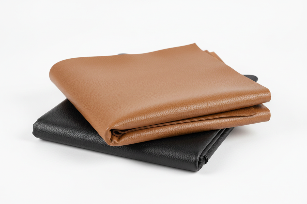 place them on top of one another folded like it would be in an artisan's store. then create another option showing a british female artisan making something out of the 2 fabrics